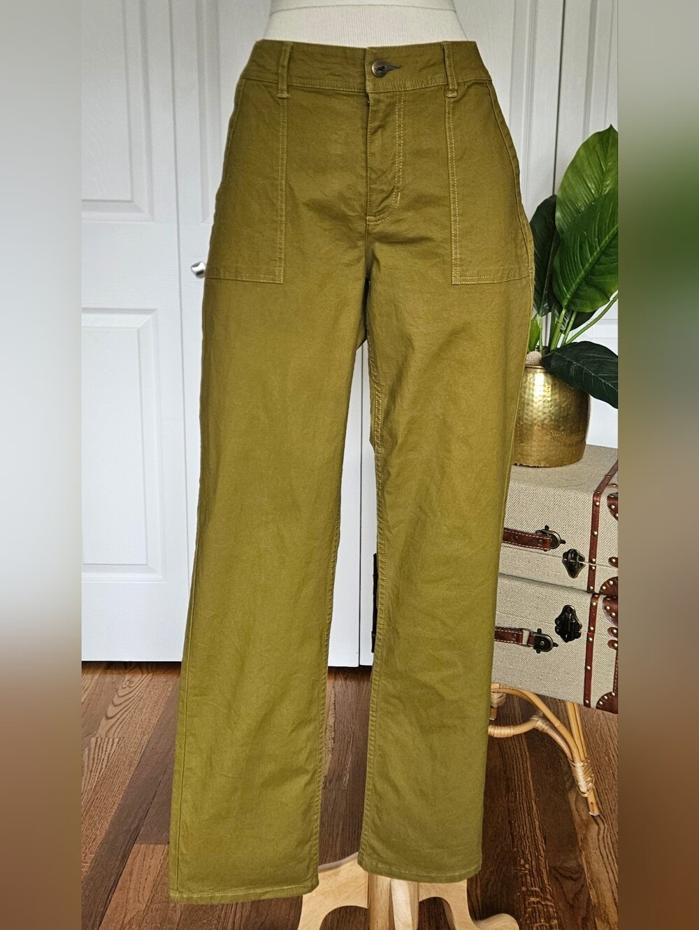 Toad&Co Earthworks Mid High Rise Utility Slim Pants Dijon Mustard Yellow Size 8